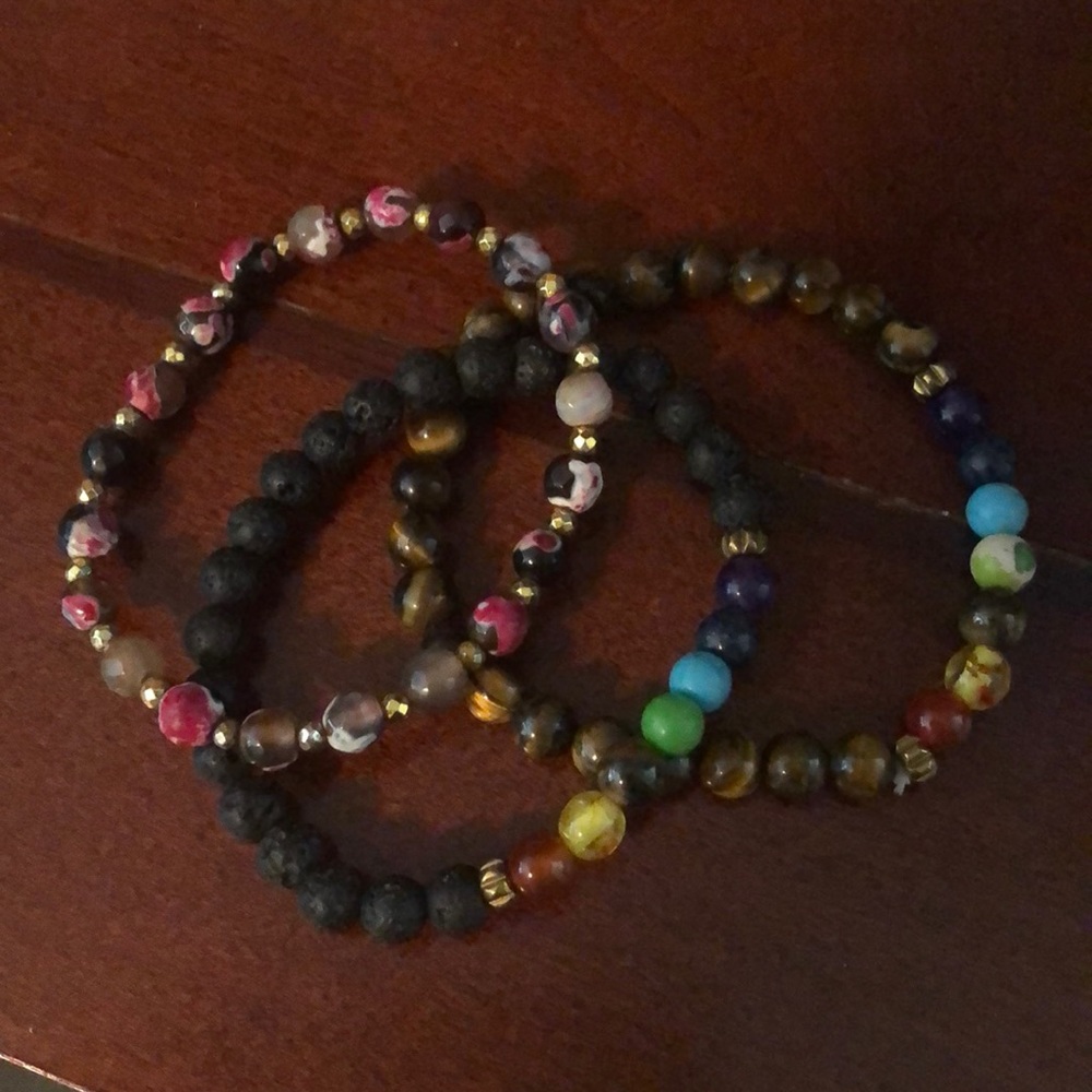 Stretchy beaded bracelets. Like New. Super cute